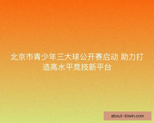 北京市青少年三大球公开赛启动 助力打造高水平竞技新平台